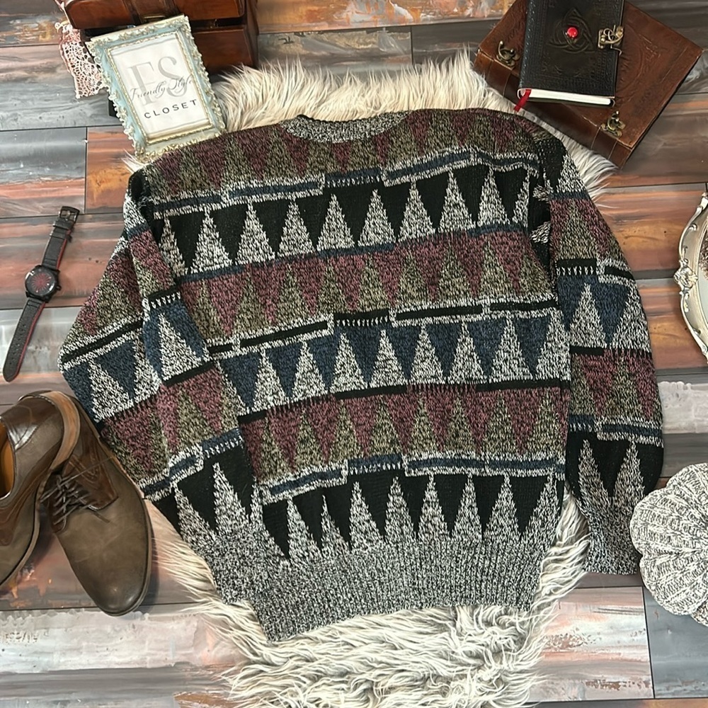 Textured Geometric Button-Front Cardigan - Multi Color - Picture 8 of 8